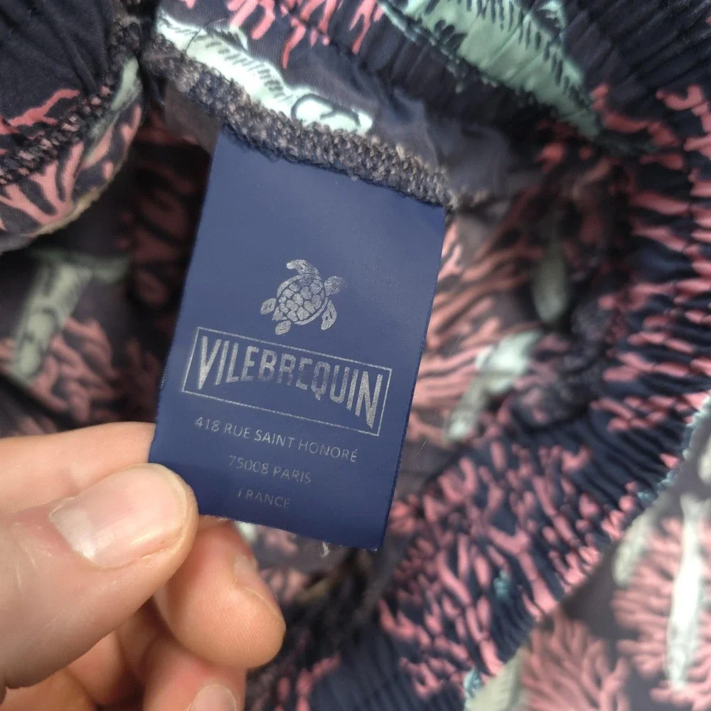 Vilebrequin Swim Trunks Mens L Multicolor Coral Fishes Print Beach Tropical